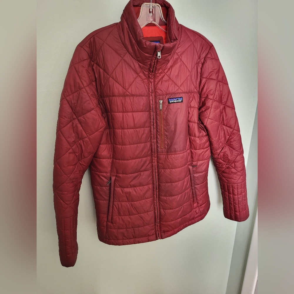 Patagonia Women Radalie Jacket  Zip Insulated Maroon Red Quilted Puffer Large - Picture 2 of 12